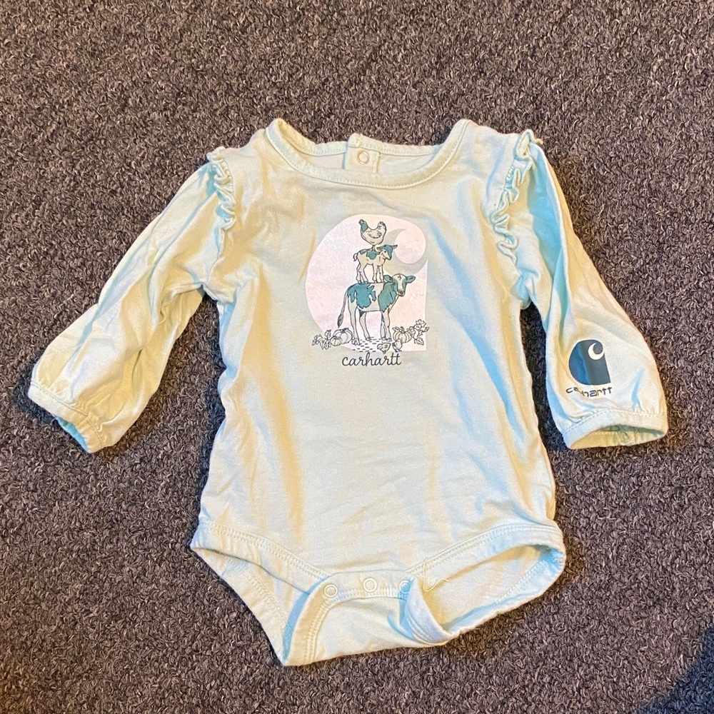 Carhartt Light Blue Baby Bodysuit with Graphic